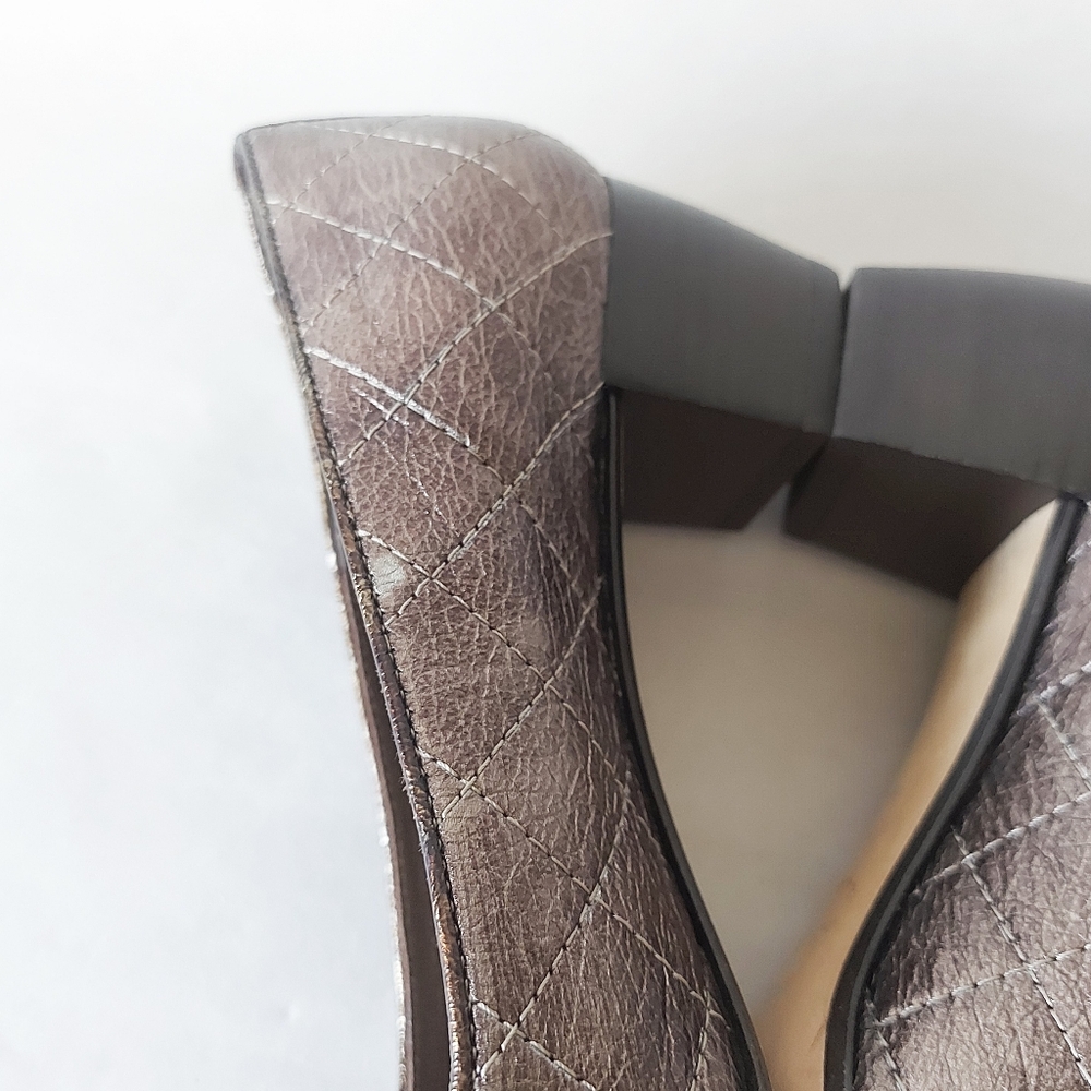 Roberto Capucci Shoes Women Size 8 Bronze Gold Low Heel Bow Tie Comfort Slip-on - Picture 8 of 13